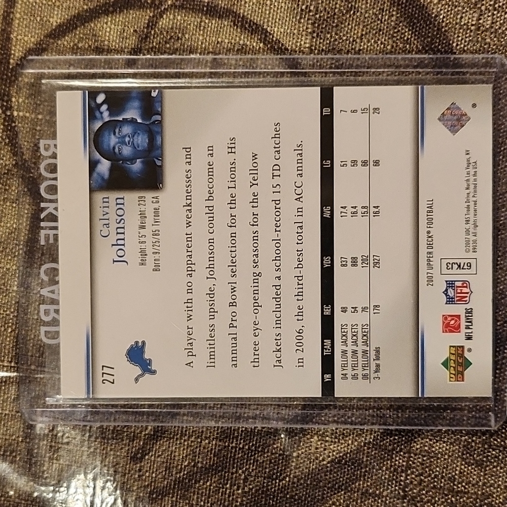Calvin Johnson Rookie card - Picture 2 of 2